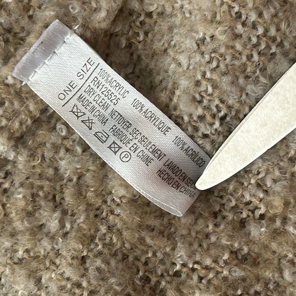 Womens Shawl One Size Beige Fringe Western Rodeo Layering Soft - Picture 6 of 8